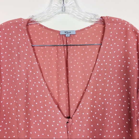 Rails | BRETTON MINI HEARTS Button Blush TOP Large - Picture 7 of 8